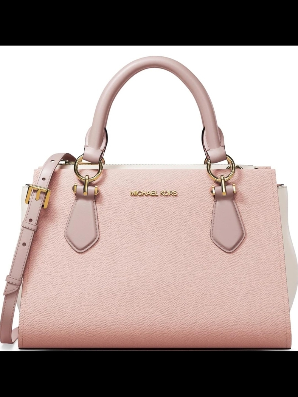 Michael Kors Blush Pink Saffiano Leather Satchel with Top Handles